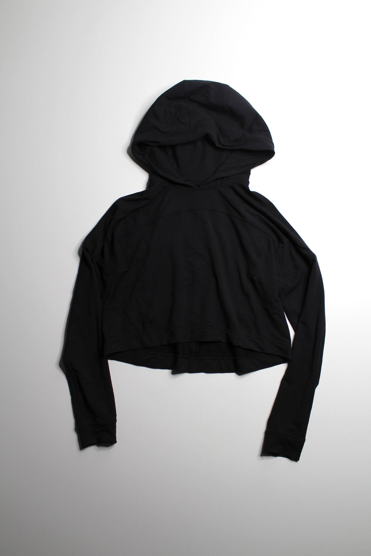 Lululemon black stretch French terry ‘ceremony’ pullover hoodie, no size. Fits like 4 (oversized fit)