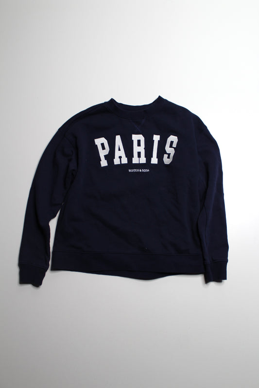 Anthropologie Scotch & Soda navy PARIS sweatshirt, size xs (relaxed fit)
