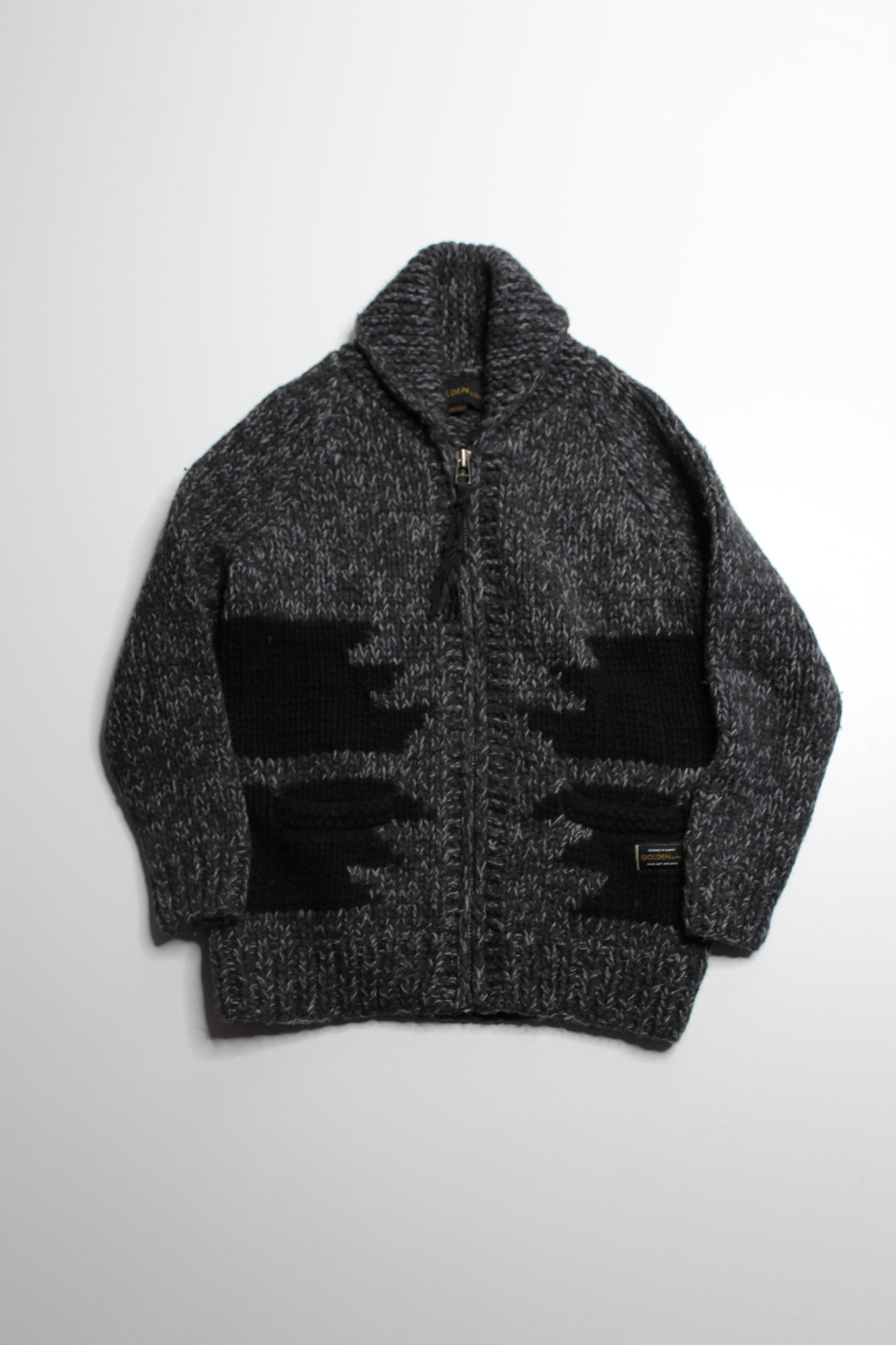 Aritzia Golden by TNA dark grey wool zip up sweater, size xxs (fits xxs/xs) (was $25)