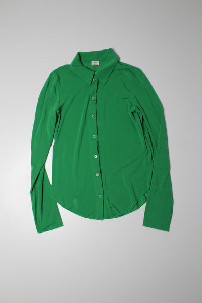 Aritzia wilfred green ‘pose’ collared button up long sleeve, size small