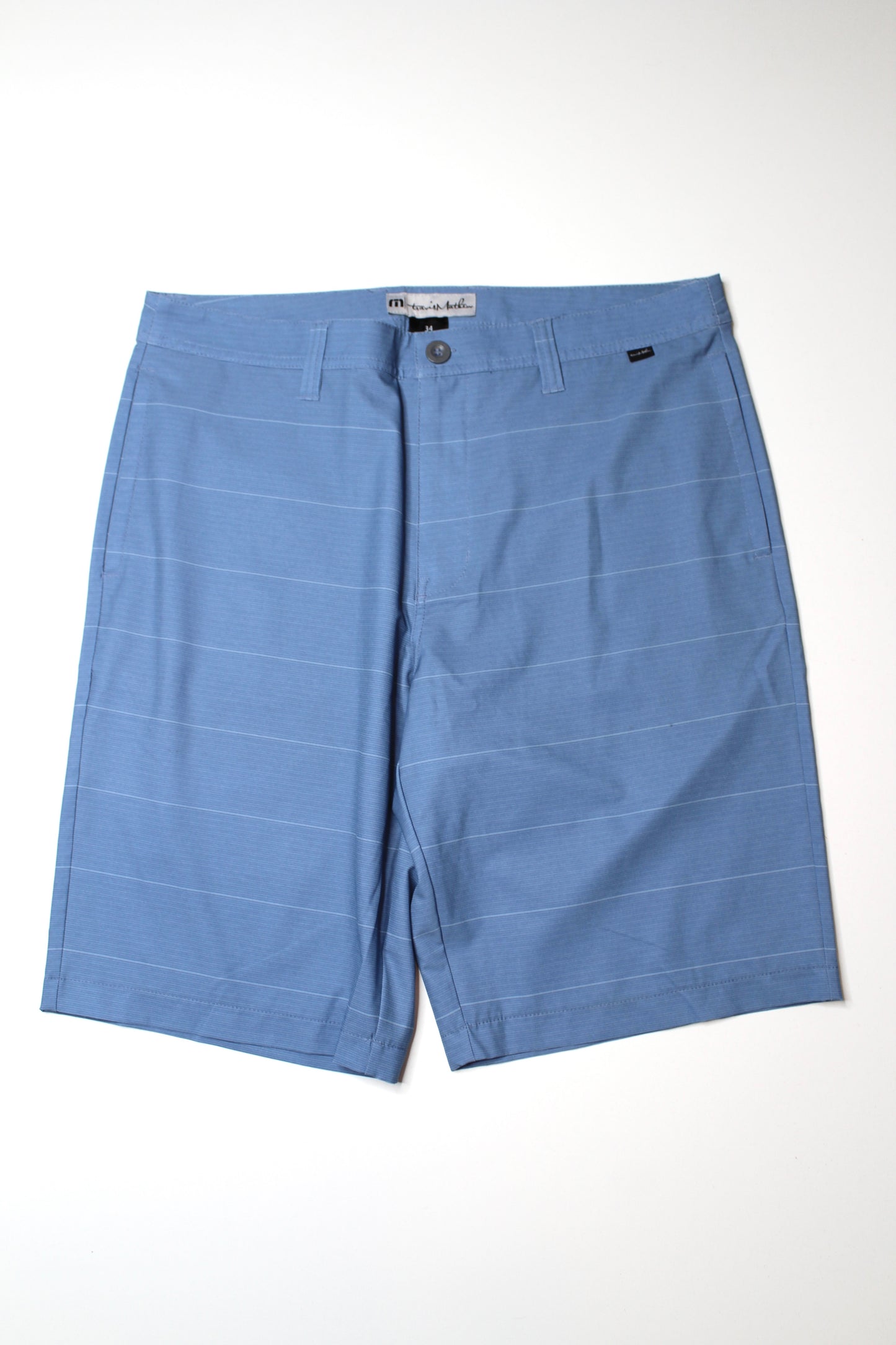 Mens Travis Mathew blue golf shorts, size 34