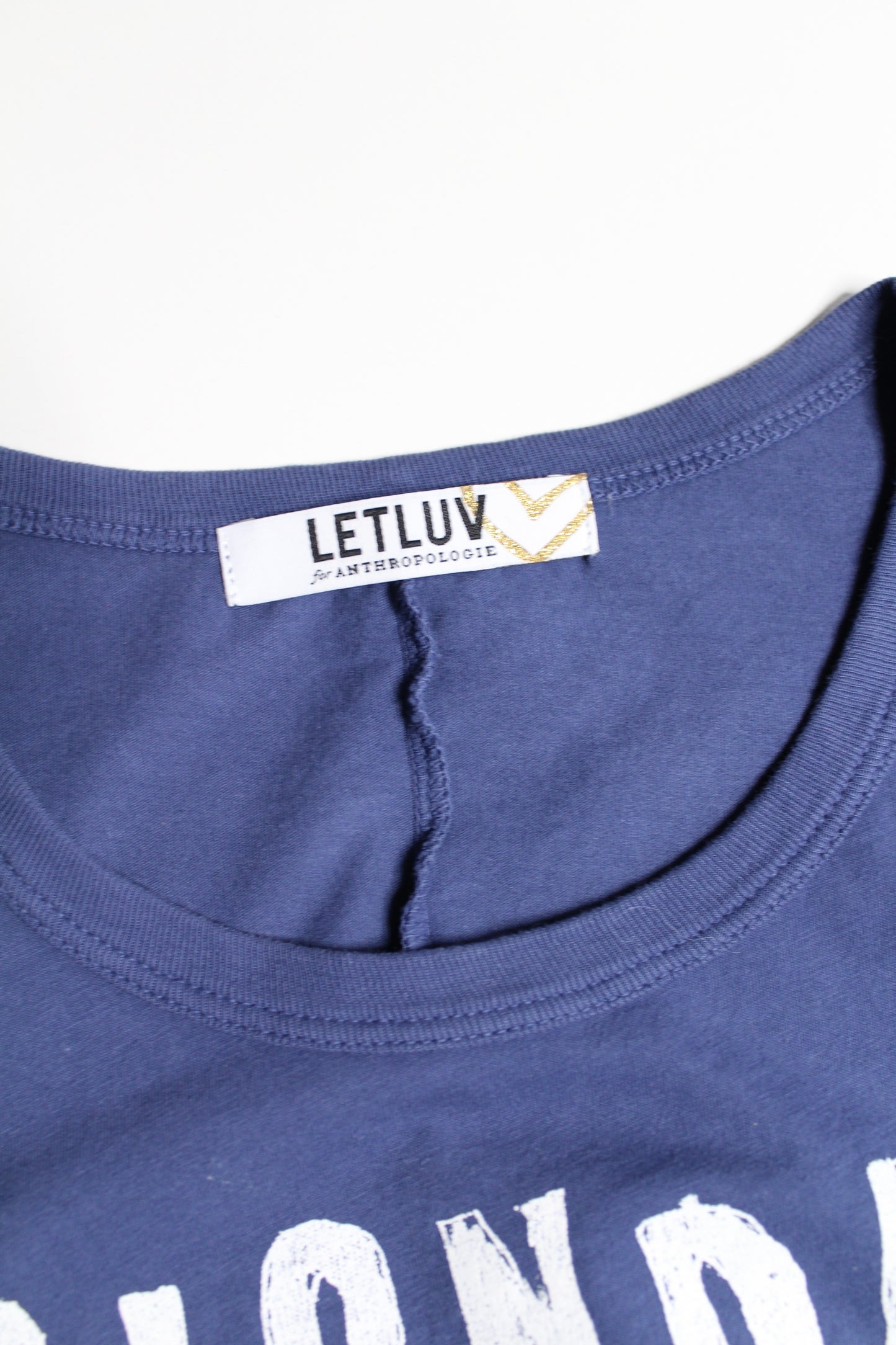 Anthropologie Letluv blue ‘1978 Blondie' roll sleeve t shirt, size small (was $25)