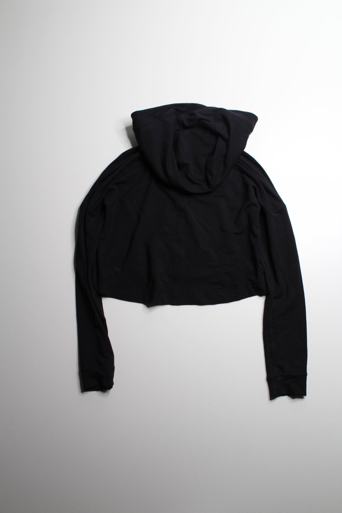 Lululemon black stretch French terry ‘ceremony’ pullover hoodie, no size. Fits like 4 (oversized fit)