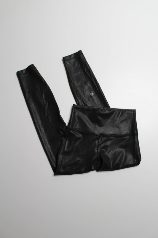 Lululemon black foil ‘wunder train’ tight, size 4 (25")