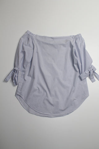 Aritzia Babaton blue/white stripe malik off shoulder tunic top, size small (price reduced: was $36)