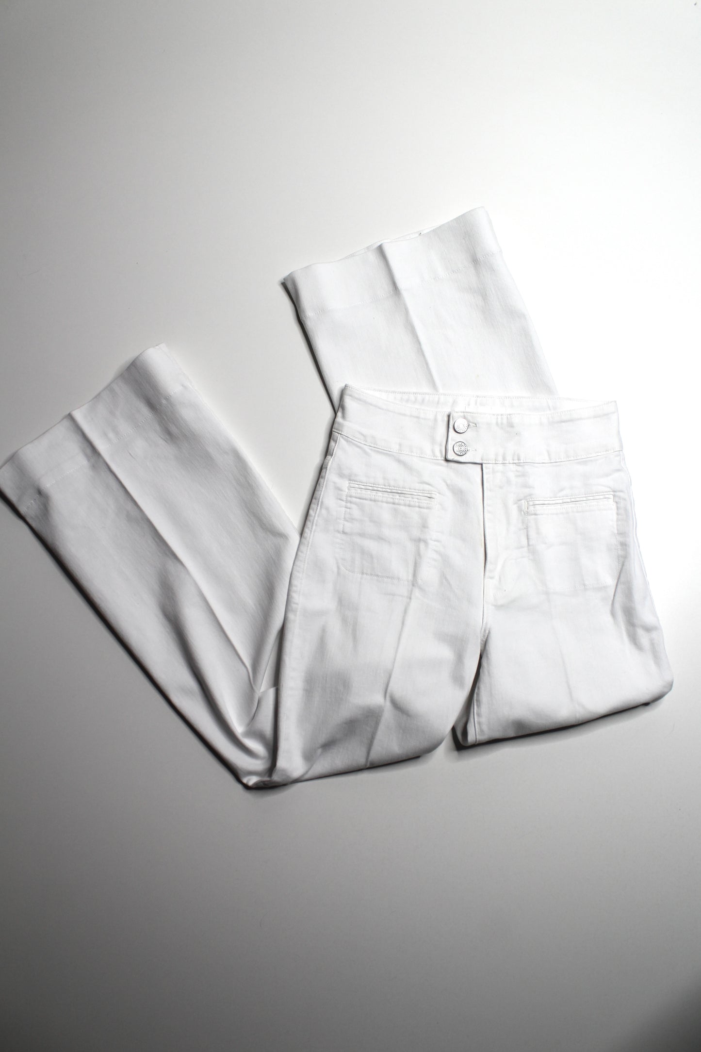 FRAME white high-rise ‘le hardy wide leg’ jeans, size 27 (sale: was $78)