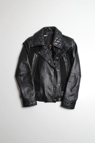 Bano eeMee (Canadian designer) black moto leather jacket, size 6