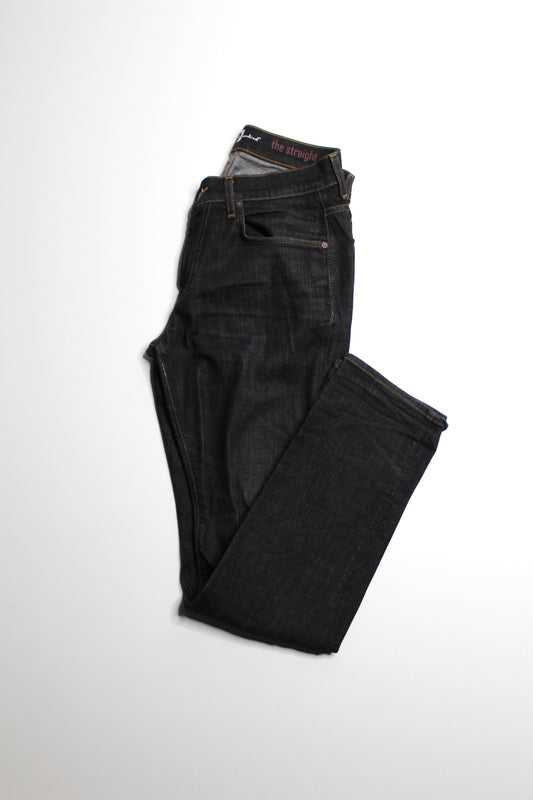 7 For All Mankind black straight leg jeans, size 32