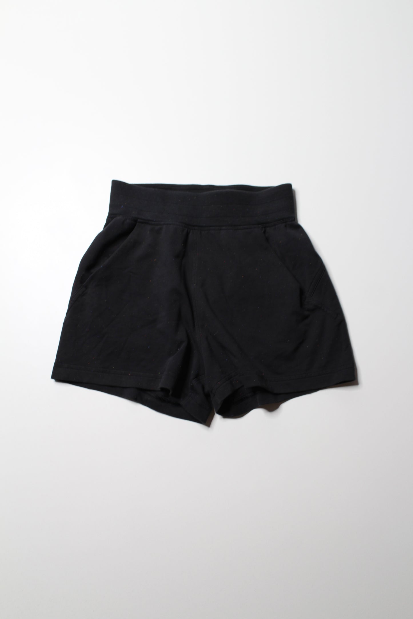 Lululemon black confetti high rise shorts, no size. Fits like 2 *embroiderered