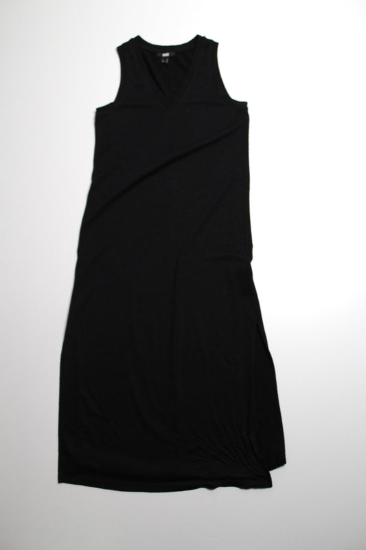 Paige black midi side slit tank dress, size xs (relaxed fit)