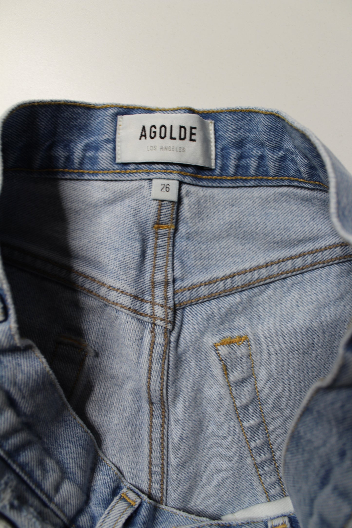 AGOLDE high rise cut off ‘parker long’ jean shorts, size 26 (price reduced: was $68)