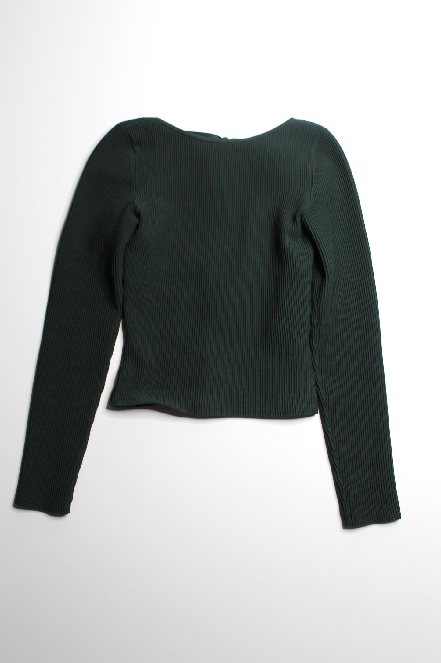 Aritzia Wilfred dark green scouted (scoop back) ‘sculpt knit’ long sleeve, size small