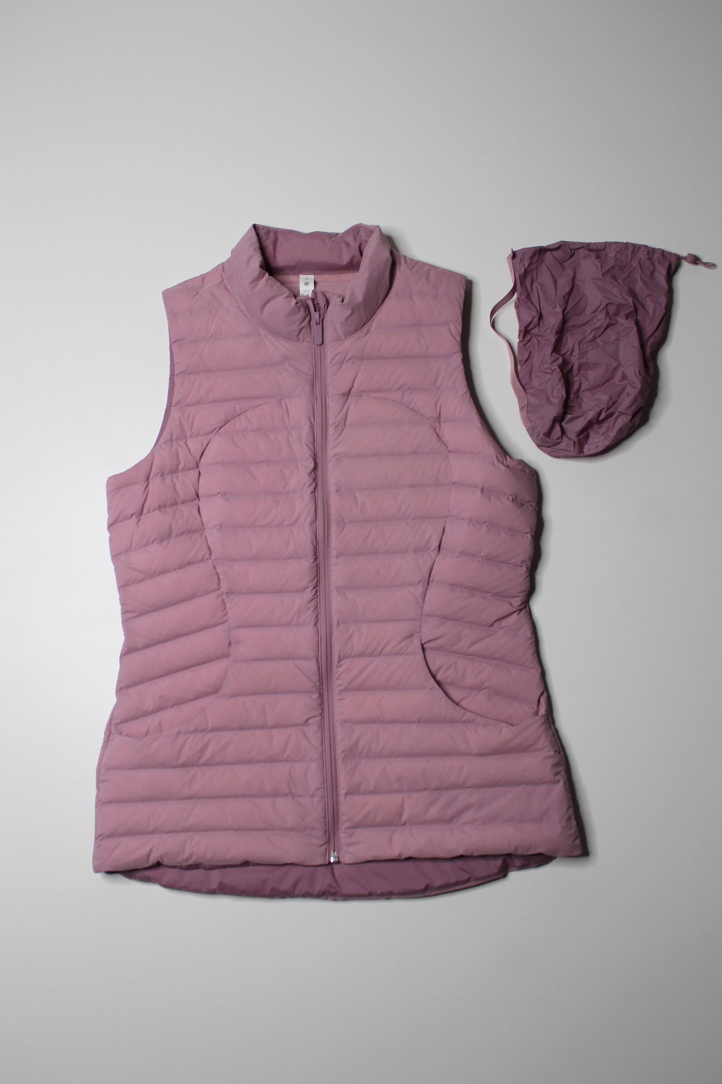 Lululemon dusty pink ‘pack it down’ vest, size 8