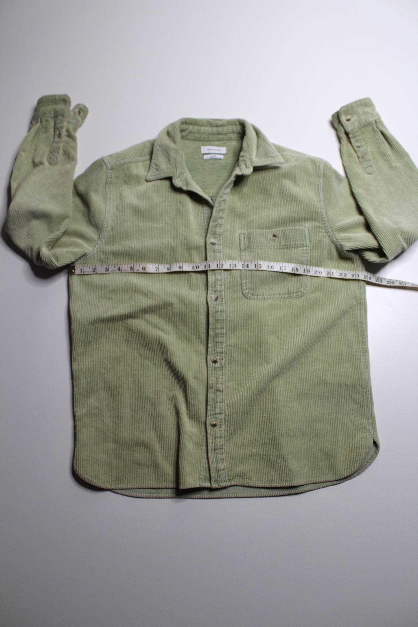 Urban Outfitters light lime green corduroy shacket, size medium (loose fit) (additional 20% off)