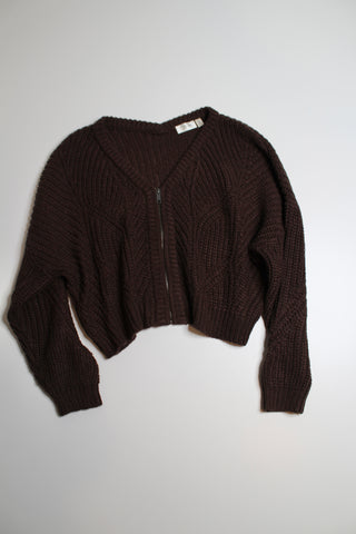 RD Style dark brown joni double v neck cardigan, size medium (oversized fit) (price reduced: was $38)