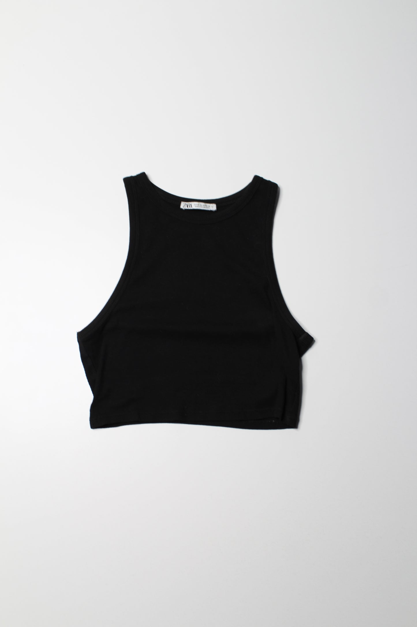 Zara black cropped tank, size small