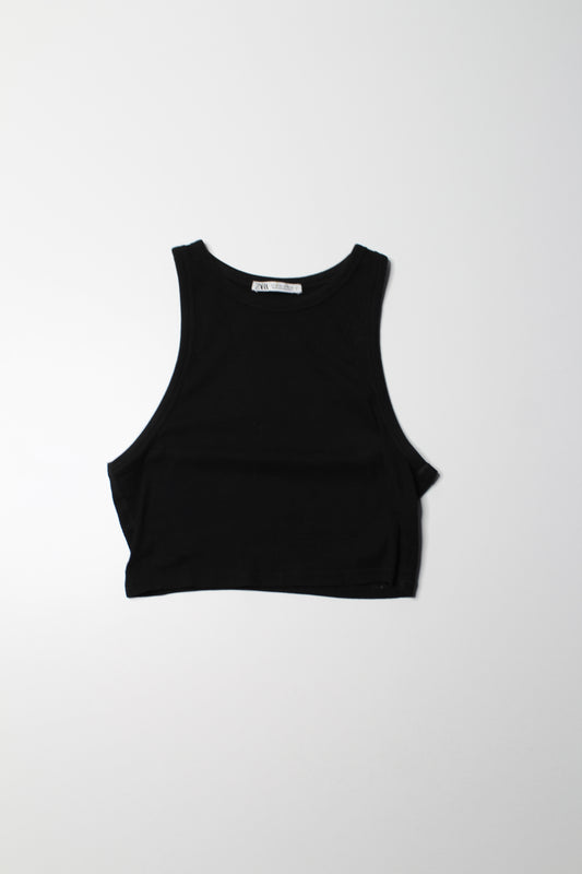 Zara black cropped tank, size small
