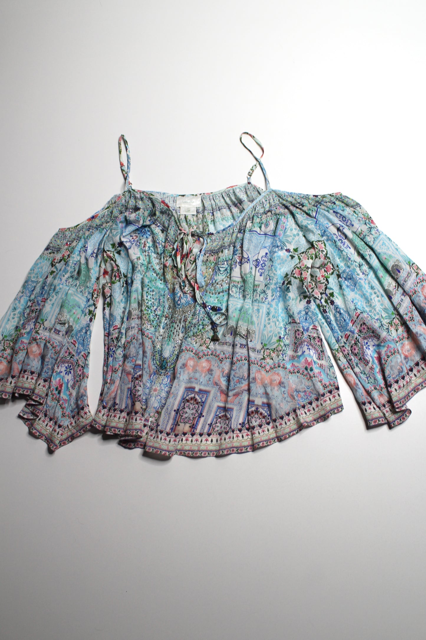 Camilla silk drop shoulder blouse, size xs (oversized) fits like one size (sale: was $225)