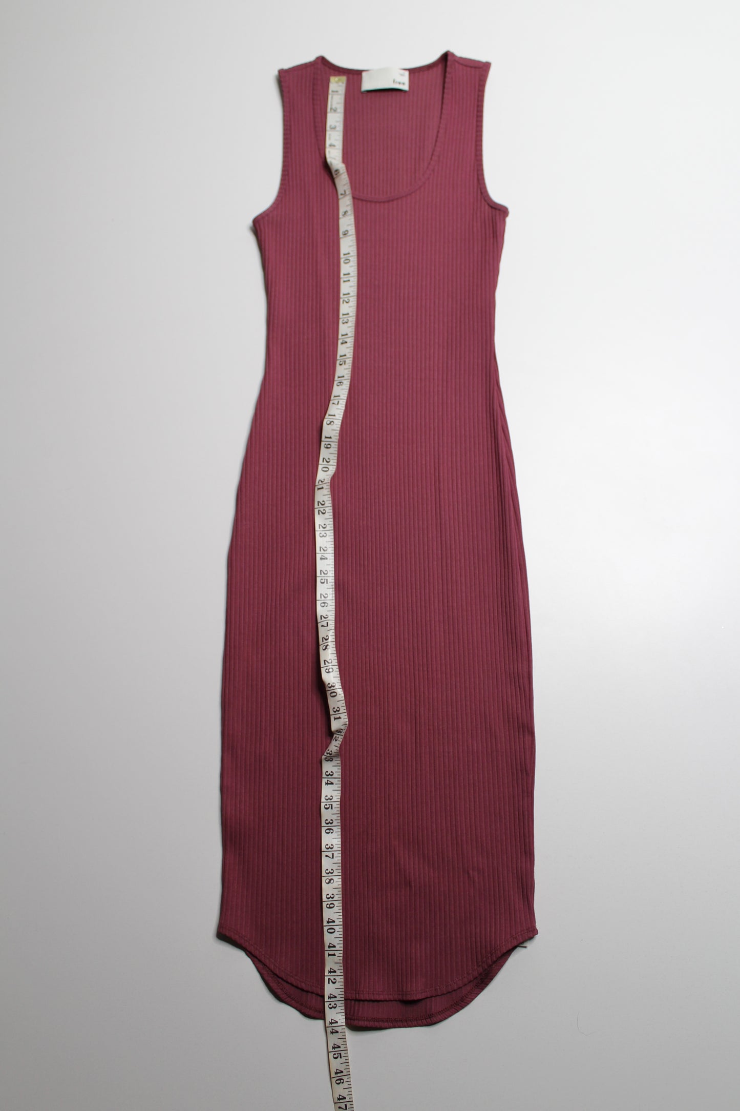 Aritzia berry ribbed bodycon dress, size small