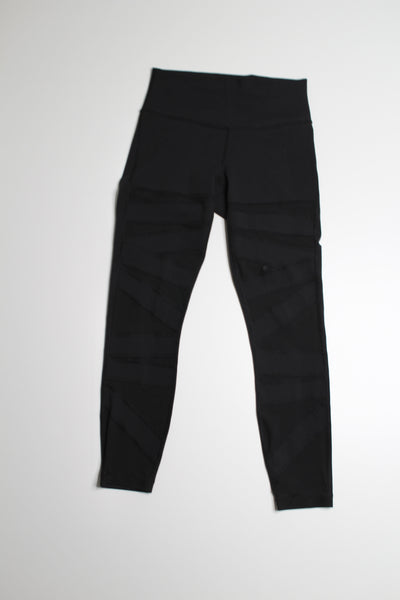 Lululemon black high times leggings, size 6 (25”) *special edition tech mesh *flaw (price reduced: was $40)