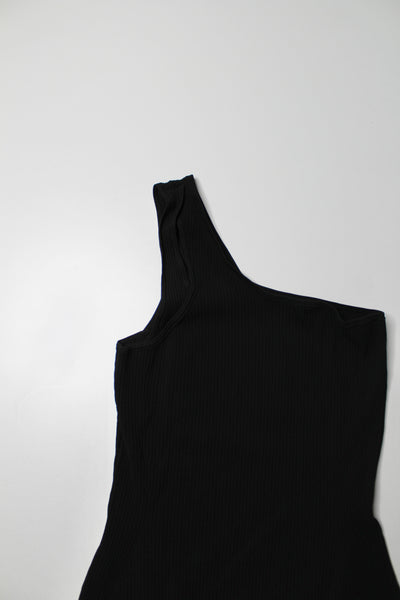 Lululemon black one shoulder ribbed dress, size medium