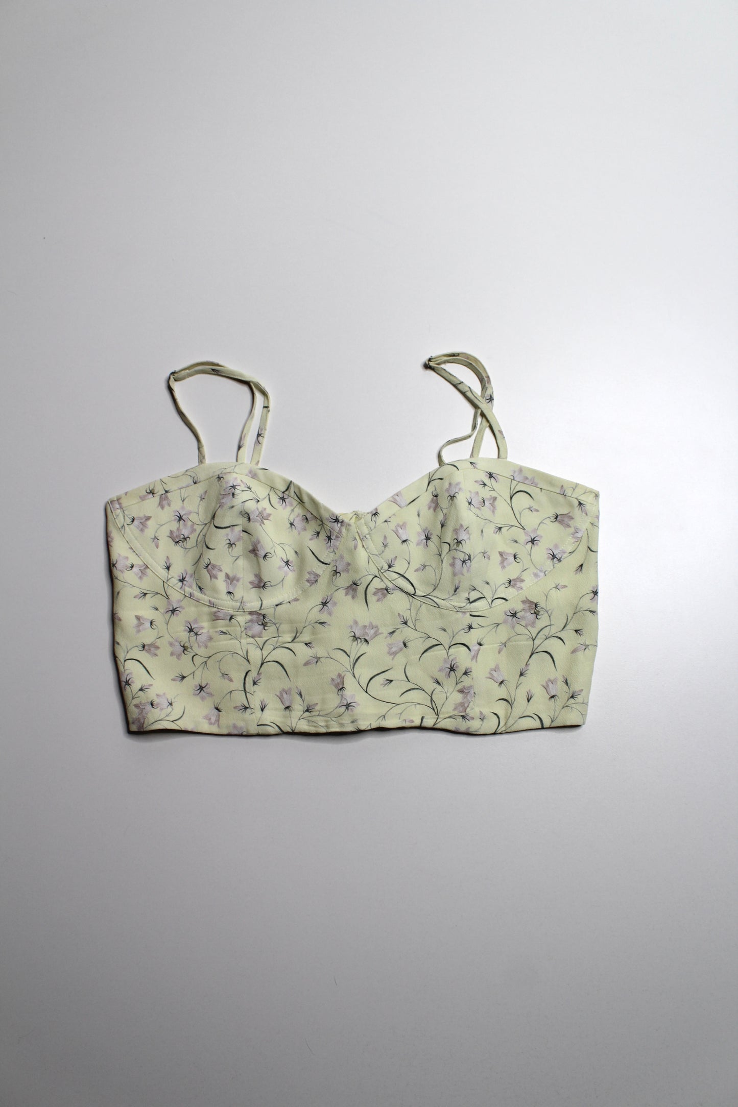 Aritzia Sunday Best yellow ‘Bonnie’ bustier cropped tank, size medium