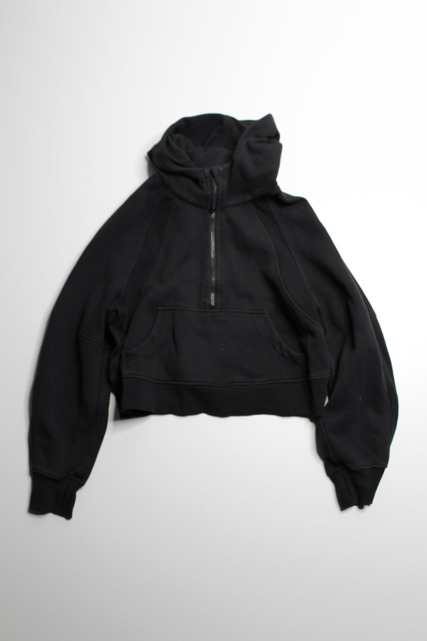 Lululemon black 'oversized scuba 1/2 zip' hoodie size xs/s (fits 4/6) (sale: was $48)