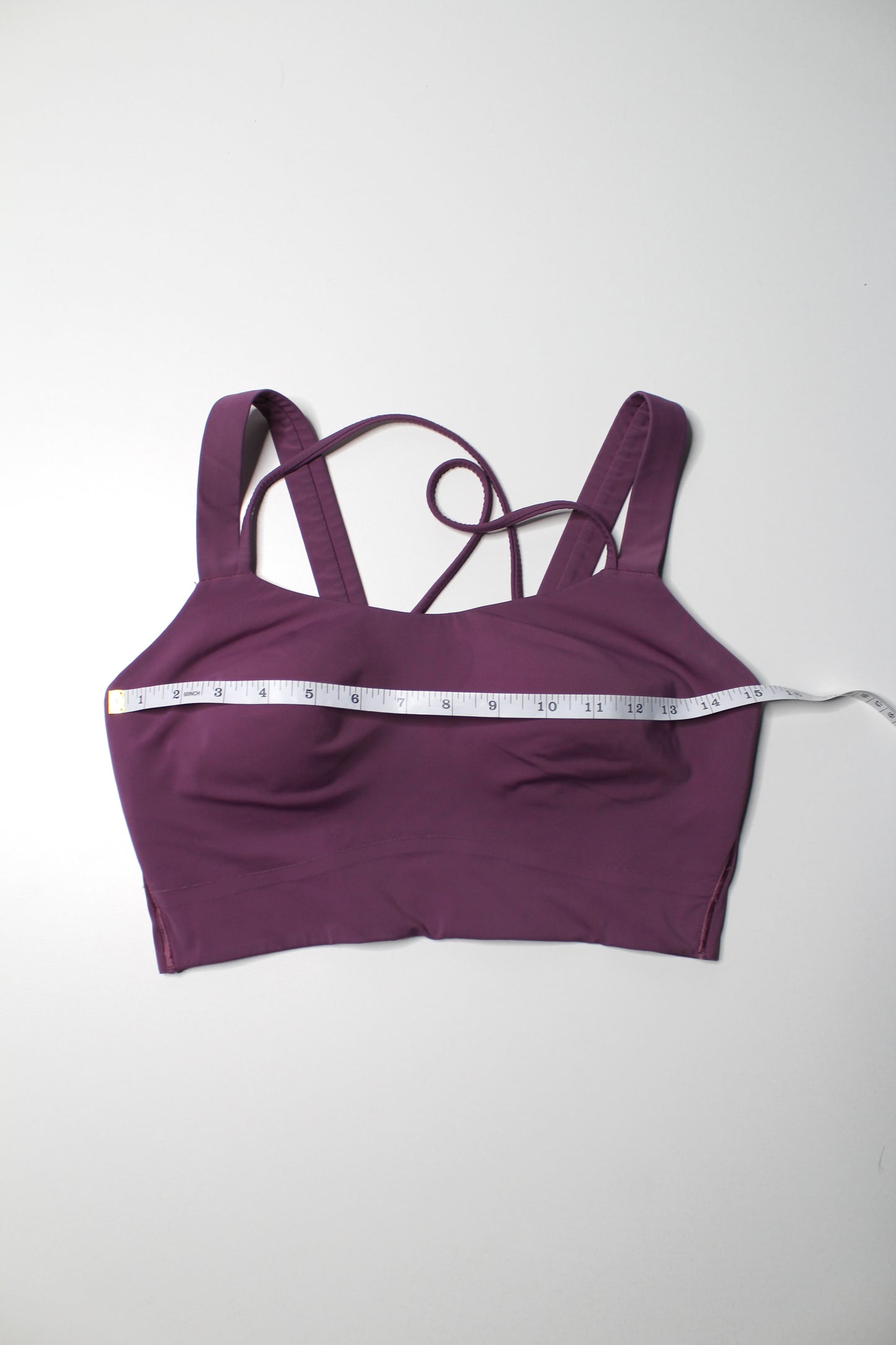 Lululemon purple ‘like a cloud’ bra. No size. Fits like 10 (or size large) *long line
