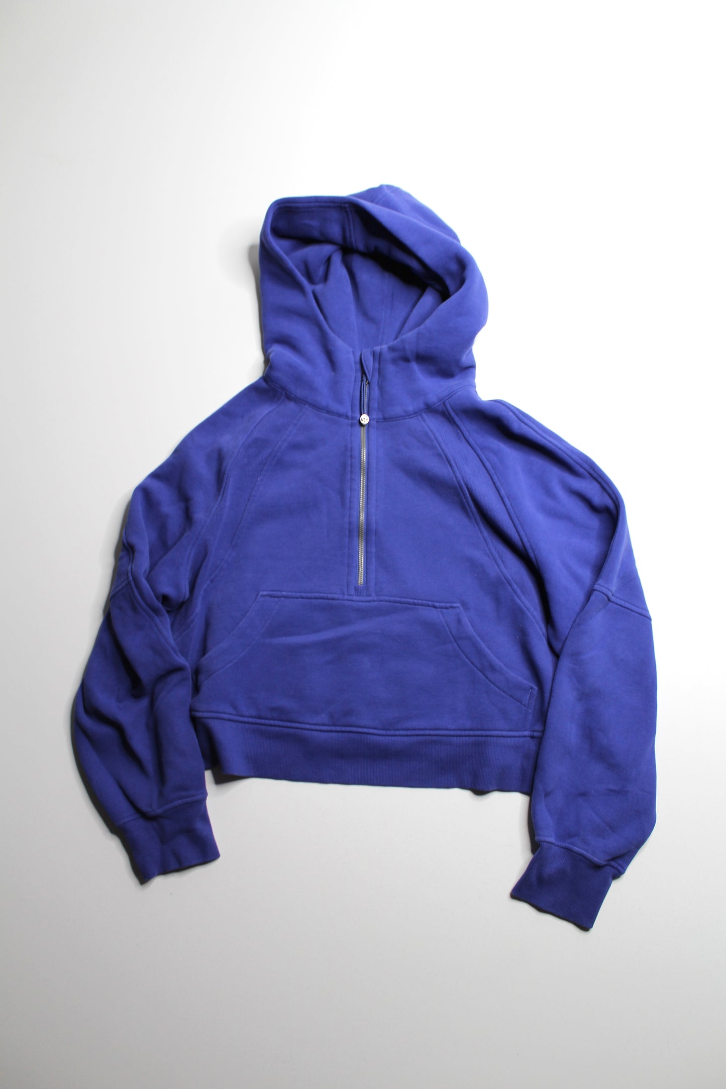 Lululemon blue 'oversized scuba 1/2 zip' hoodie size xs/s (fits 4/6)