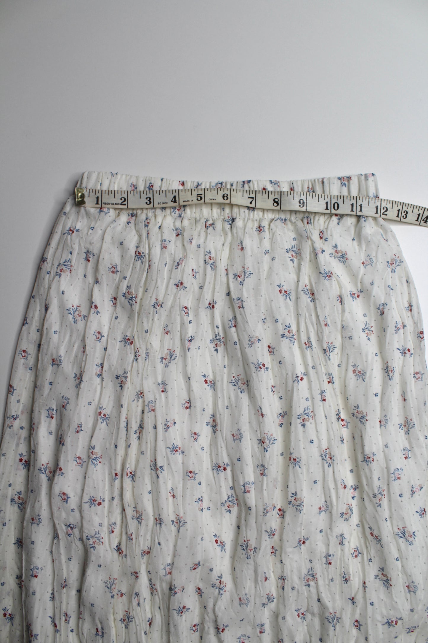 Missa Masa white floral crinkle skirt, one size