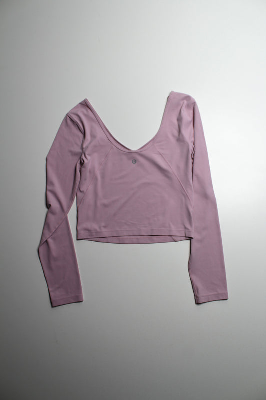 Lululemon pink peony ‘align’ v neck long sleeve, no size. Fits like 6