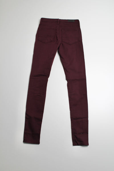 AG Jeans maroon Farrah high rise skinny jeans, size 24 R (30")  (price reduced: was $58)