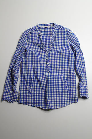 Banana Republic blue/white pullover checkered tunic blouse, size small (additional 50% off)