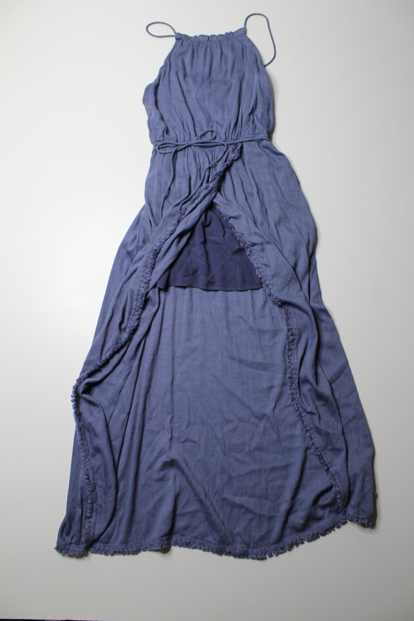 Honey Punch blue faux wrap dress, size small