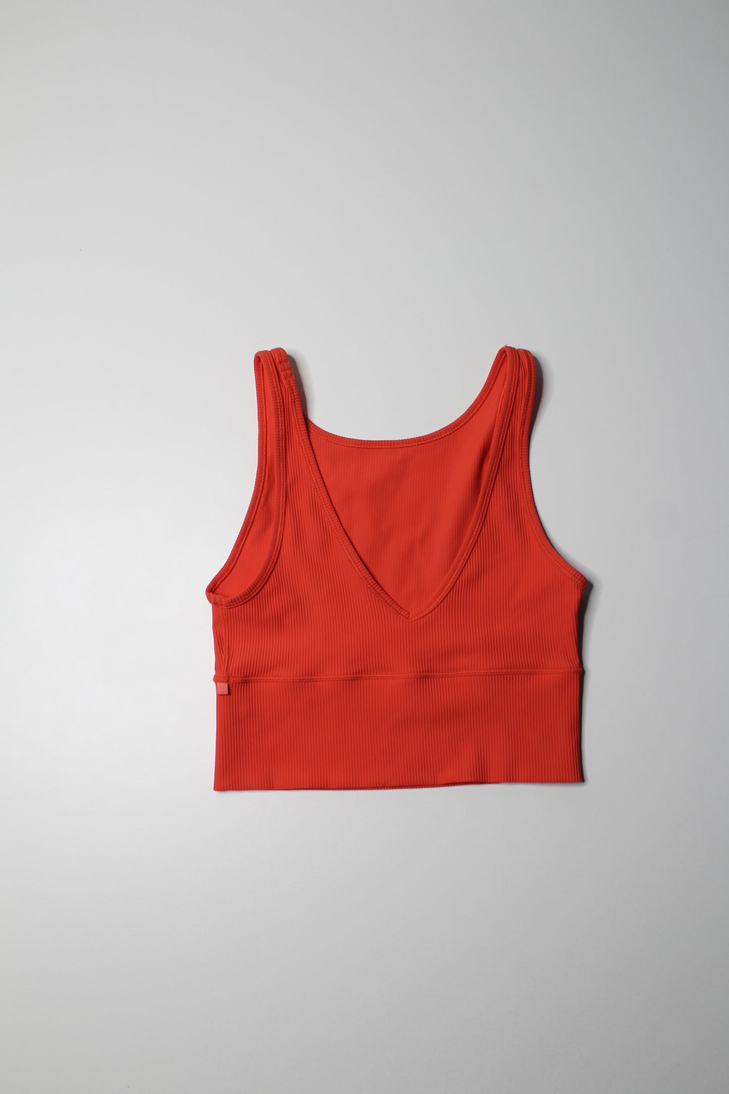 Lululemon orange ‘power pivot’ tank, Size 4 *ribbed