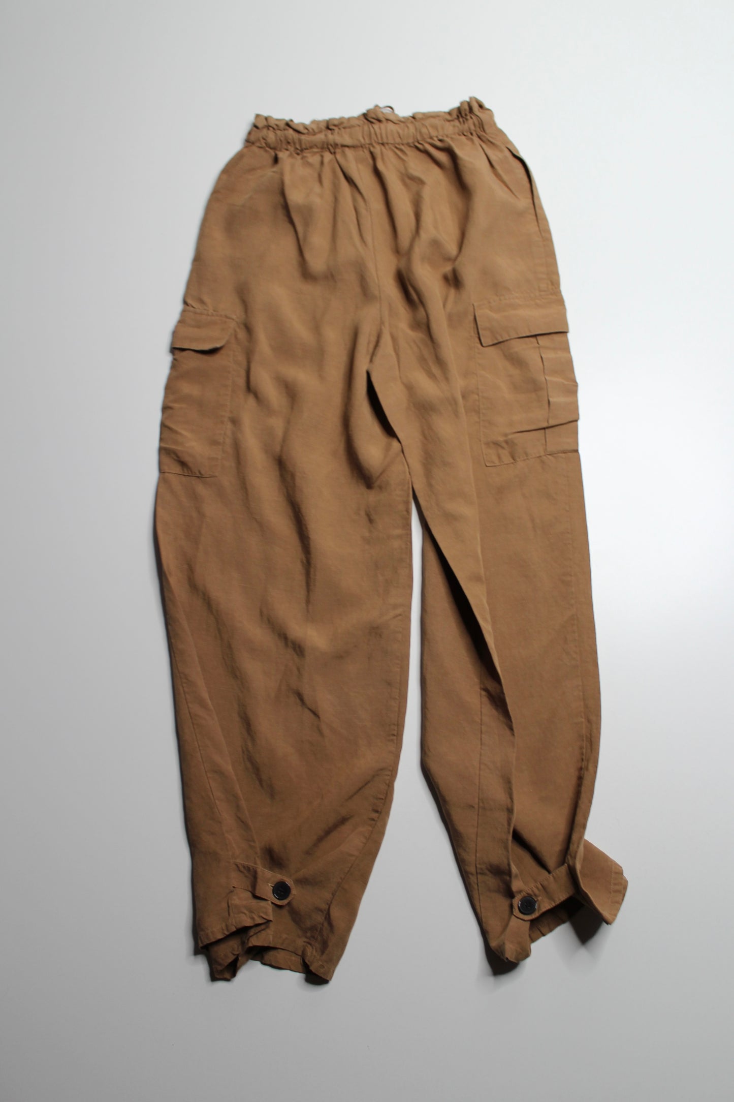 Frank And Oak brown wide leg tencel/linen pant, size 4