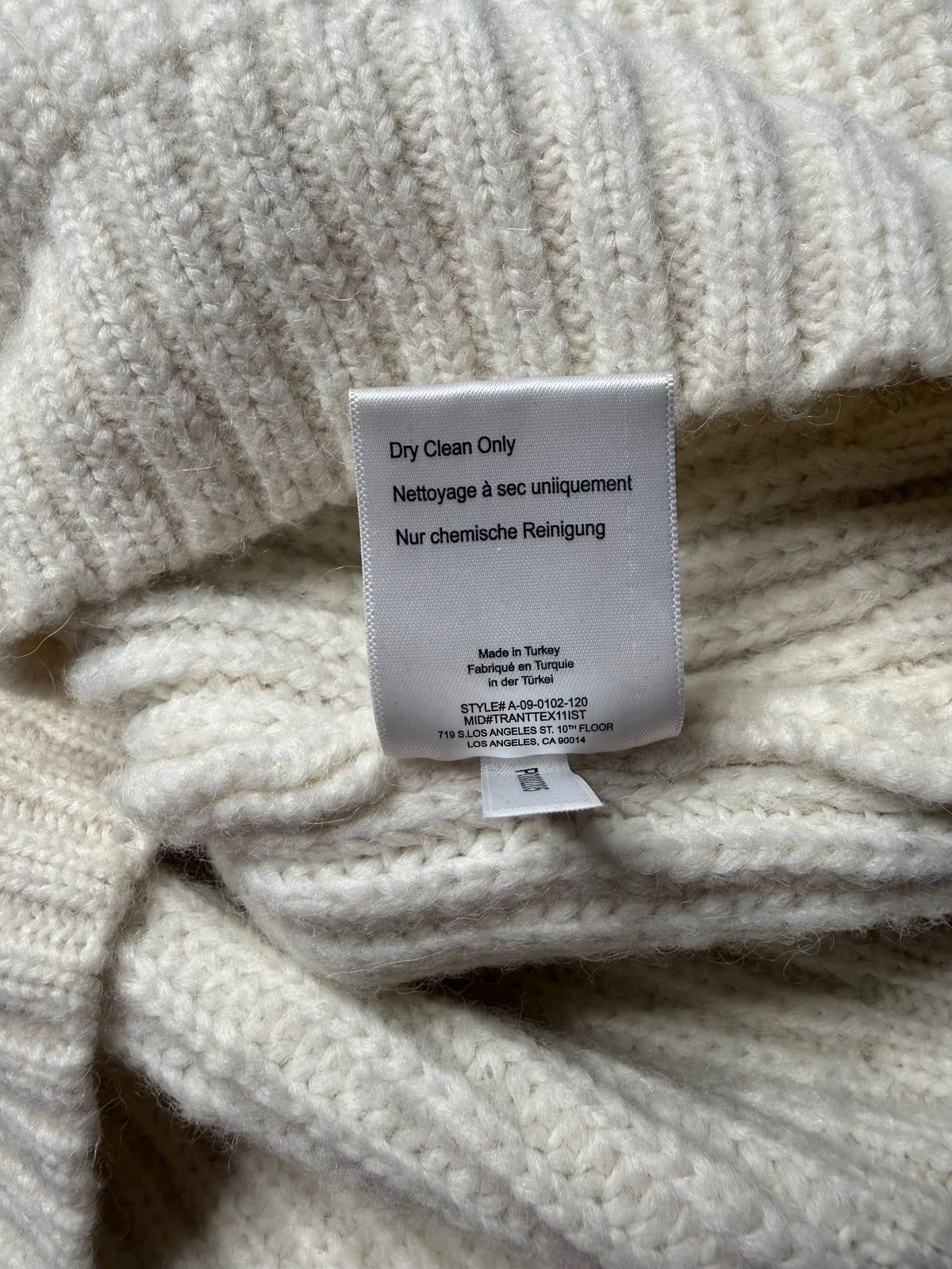 Anine Bing cream 'sydney' knit sweater, size xs (oversized)