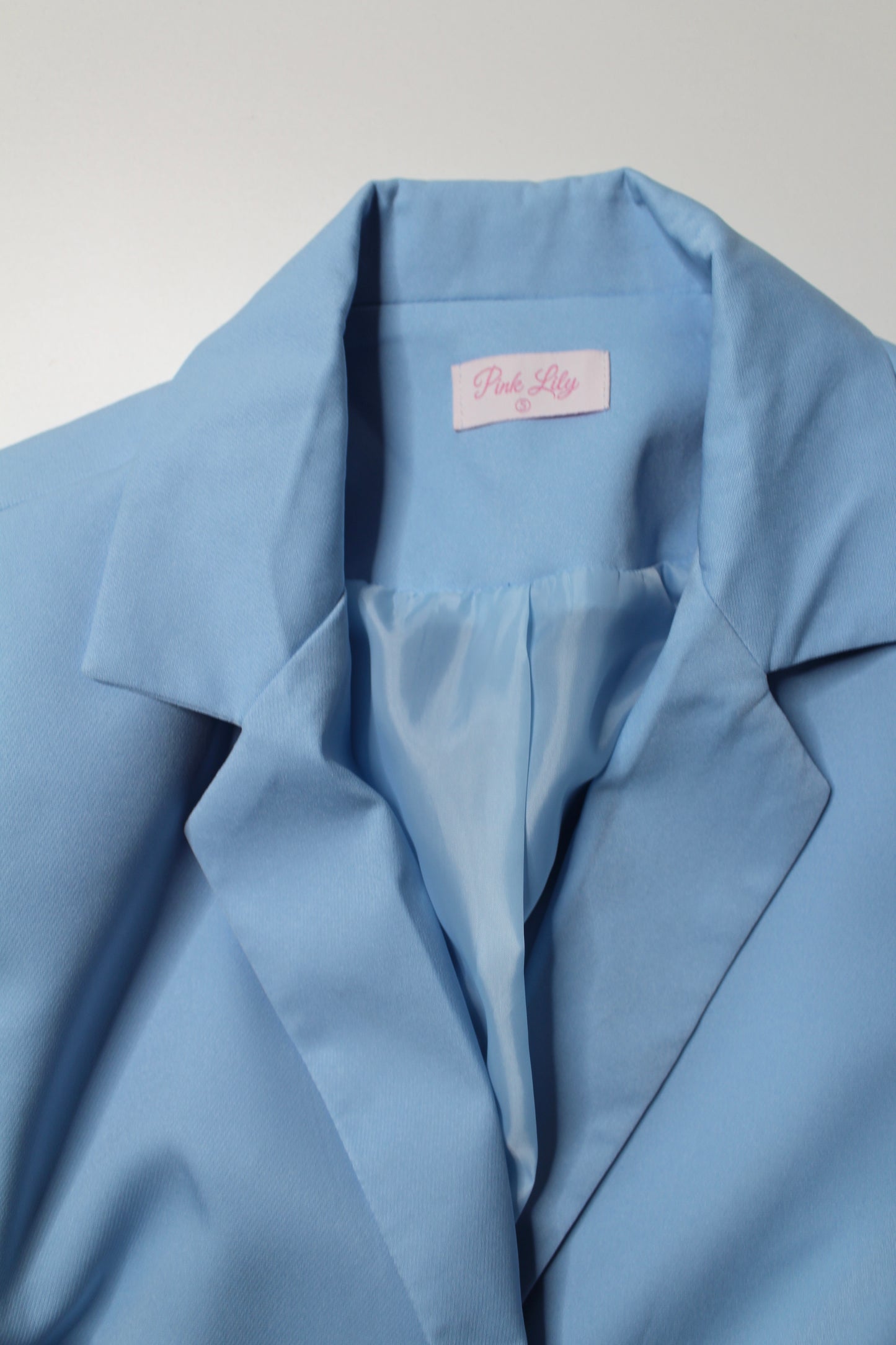 Pink Lily baby blue blazer, size small (loose fit)