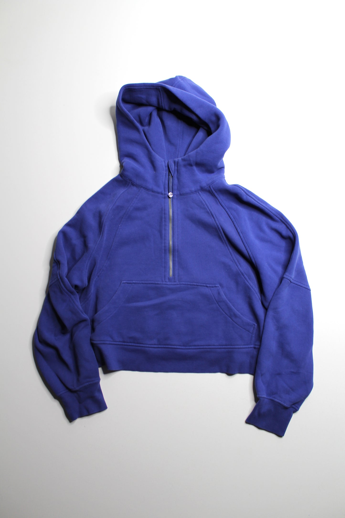 Lululemon blue 'oversized scuba 1/2 zip' hoodie size xs/s (fits 4/6)