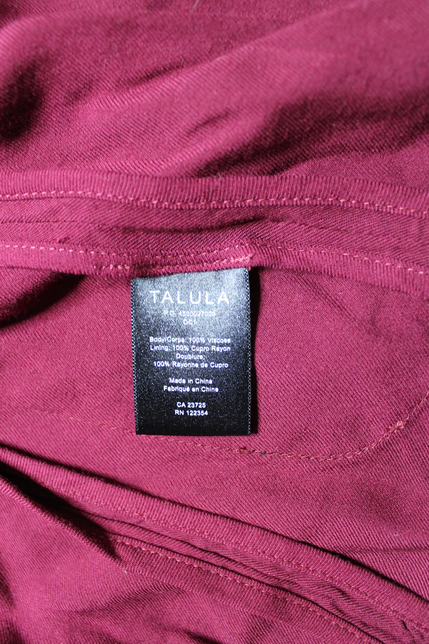 Aritzia talula wine open front blazer, size 2 (small)