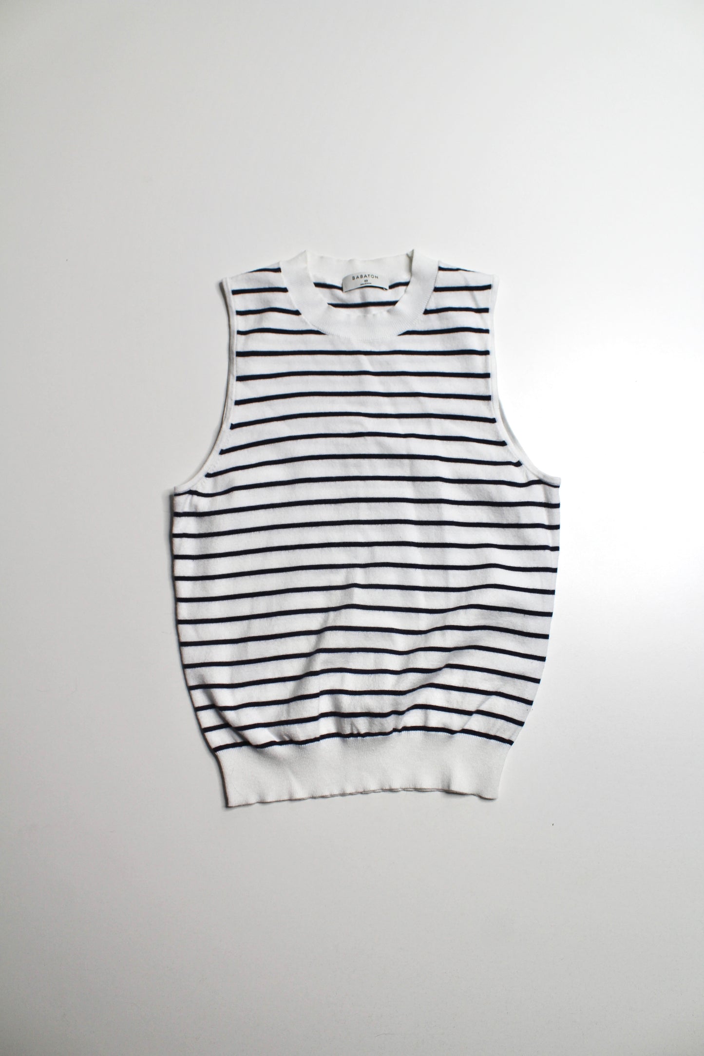 Aritzia Babaton white/navy stripe stretch tank, size xs
