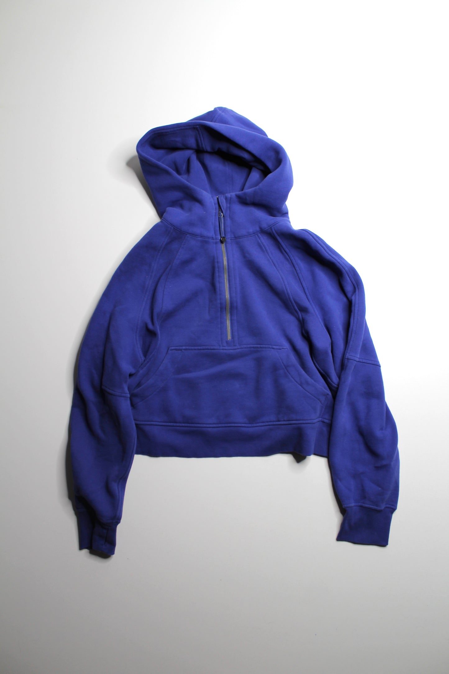 Lululemon blue 'oversized scuba 1/2 zip' hoodie size xs/s (fits 4/6)