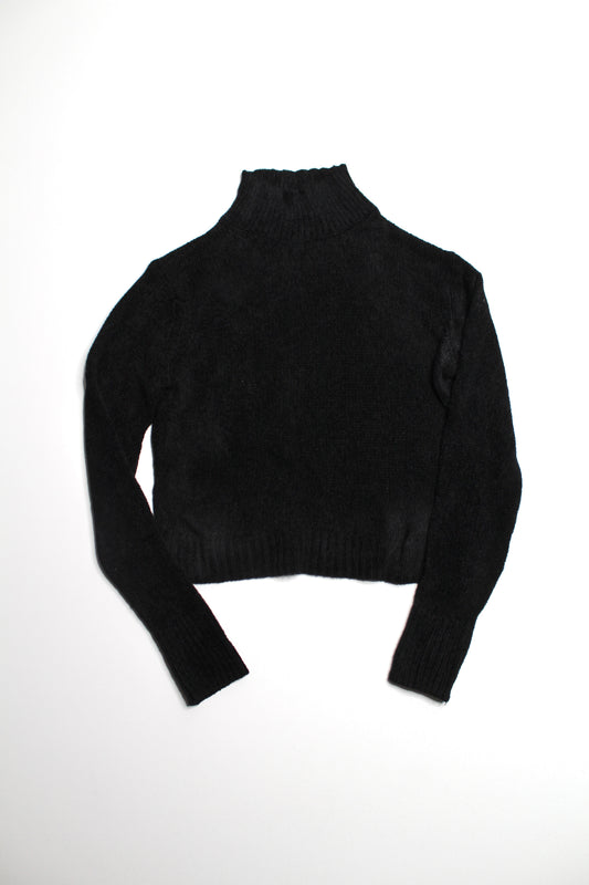 Aritzia Wilfred black chenille mock neck knit sweater, size medium