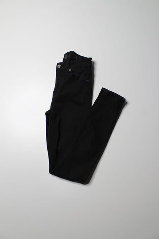 7 for all mankind black high rise skinny jeans, size 26