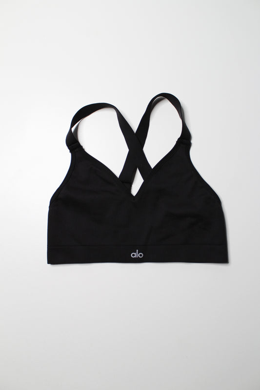 Alo Yoga black seamless bra, size large