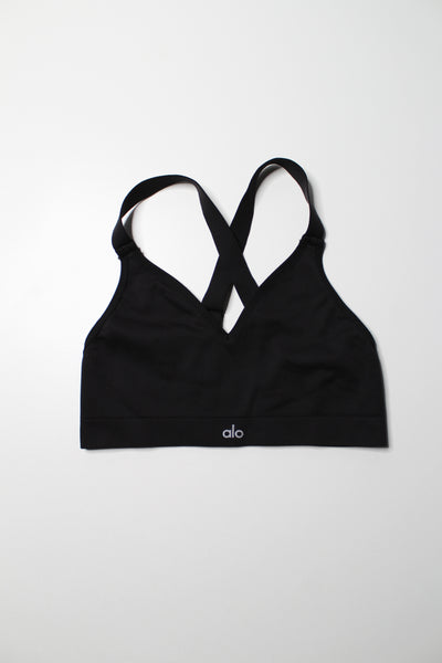 Alo Yoga black seamless bra, size large