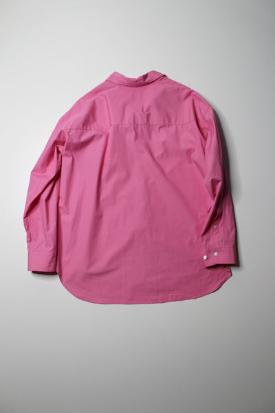 Aritzia Wilfred Free relaxed fit bright pink button up blouse, size small (oversized fit)