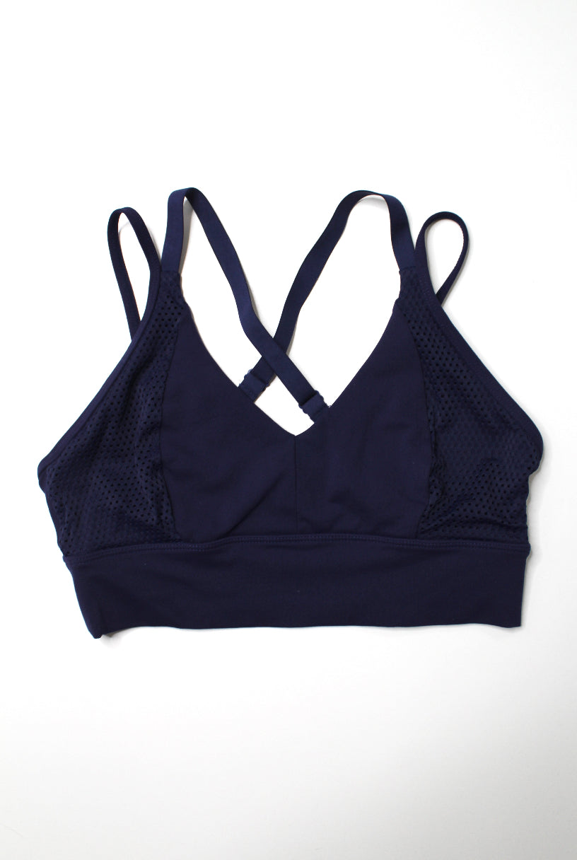 STYLE BOX Lorna Jane navy mesh crop leggings + bra SET, size small (includes 2 pieces)