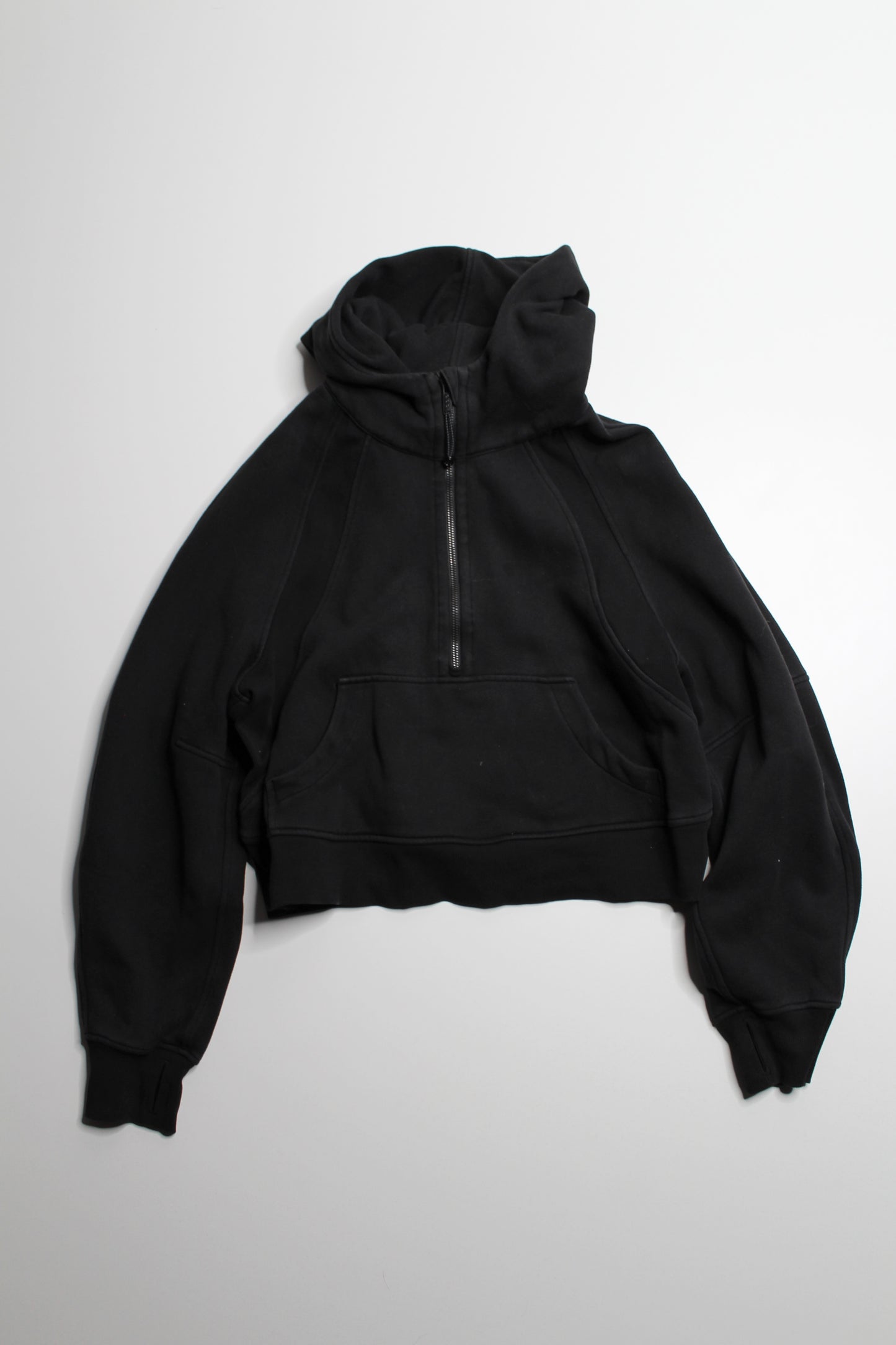 Lululemon black 'oversized scuba 1/2 zip' hoodie size xs/s (fits 4/6) (sale: was $48)