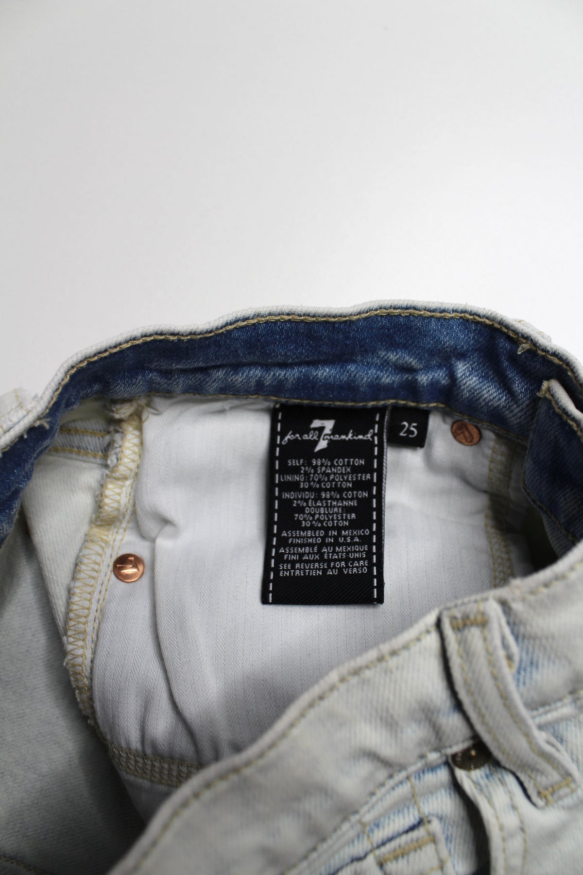 7 For all mankind cut off shorts, size 25